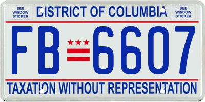 DC license plate FB6607