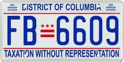 DC license plate FB6609