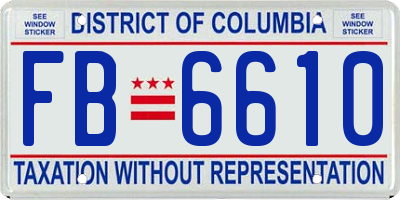 DC license plate FB6610