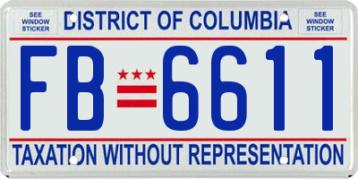 DC license plate FB6611