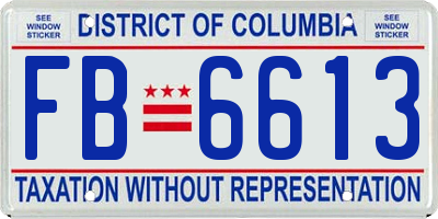 DC license plate FB6613