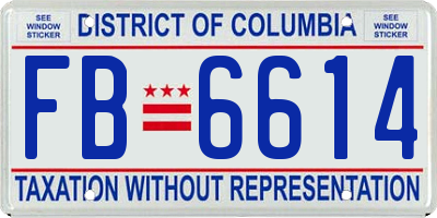 DC license plate FB6614