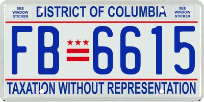 DC license plate FB6615