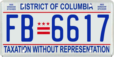 DC license plate FB6617