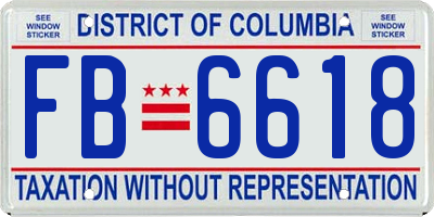 DC license plate FB6618