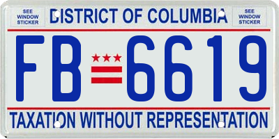 DC license plate FB6619