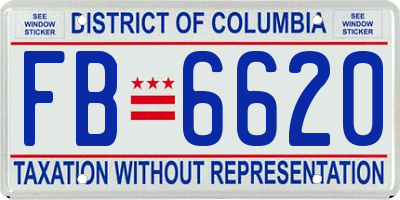 DC license plate FB6620