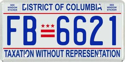 DC license plate FB6621