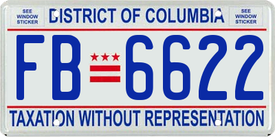 DC license plate FB6622