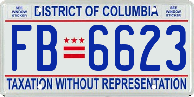 DC license plate FB6623