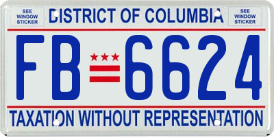 DC license plate FB6624