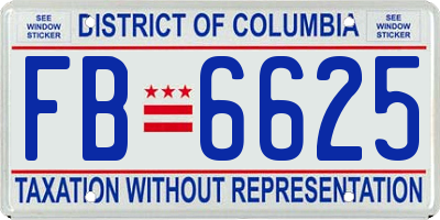 DC license plate FB6625