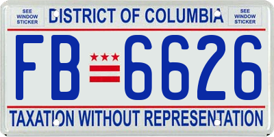 DC license plate FB6626