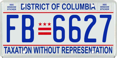 DC license plate FB6627