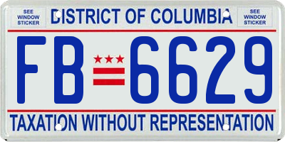 DC license plate FB6629