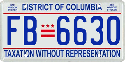 DC license plate FB6630