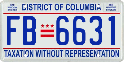 DC license plate FB6631