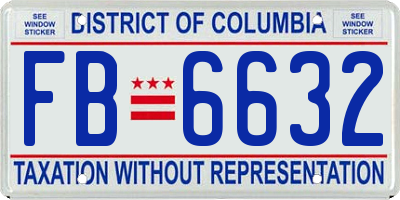 DC license plate FB6632