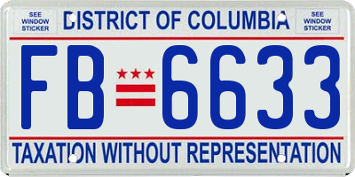 DC license plate FB6633