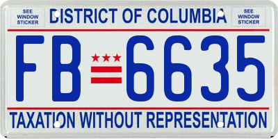 DC license plate FB6635