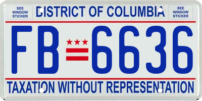 DC license plate FB6636