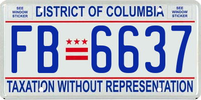 DC license plate FB6637