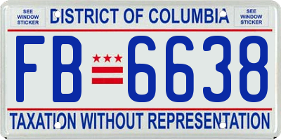 DC license plate FB6638