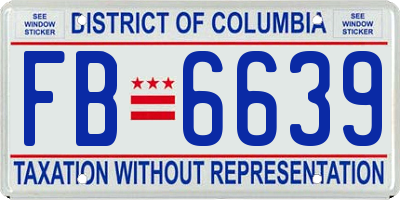 DC license plate FB6639