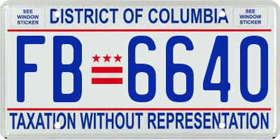 DC license plate FB6640