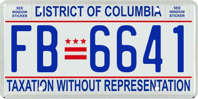 DC license plate FB6641