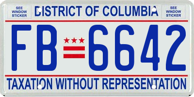 DC license plate FB6642