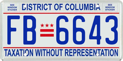 DC license plate FB6643