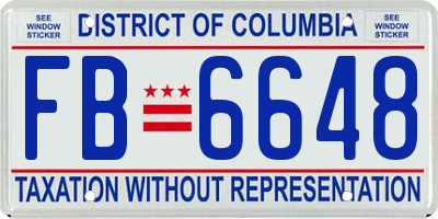 DC license plate FB6648