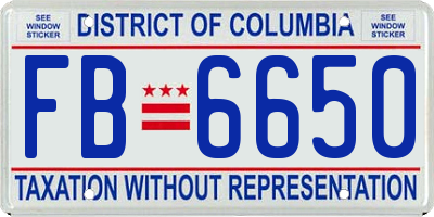 DC license plate FB6650