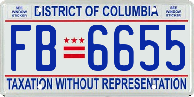 DC license plate FB6655