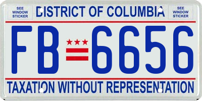 DC license plate FB6656