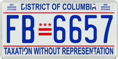 DC license plate FB6657