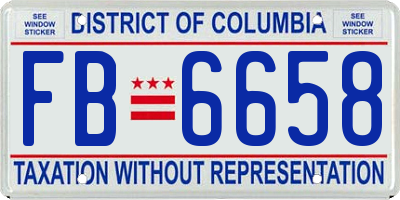 DC license plate FB6658