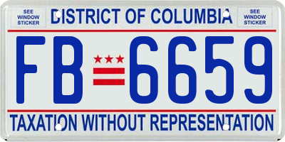 DC license plate FB6659