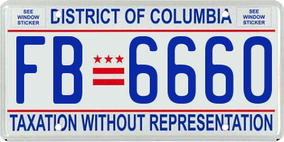 DC license plate FB6660