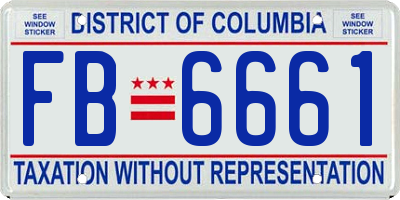 DC license plate FB6661