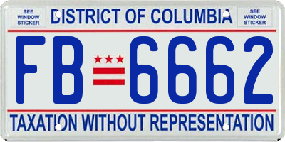 DC license plate FB6662