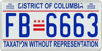 DC license plate FB6663