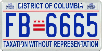 DC license plate FB6665