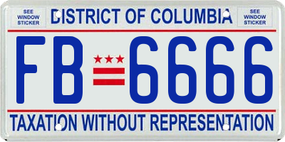 DC license plate FB6666