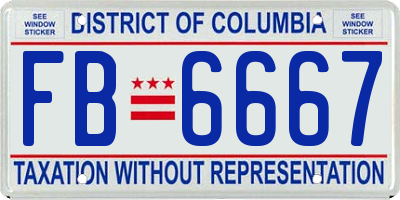 DC license plate FB6667