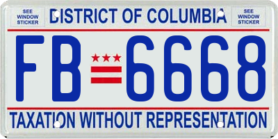 DC license plate FB6668