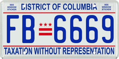 DC license plate FB6669