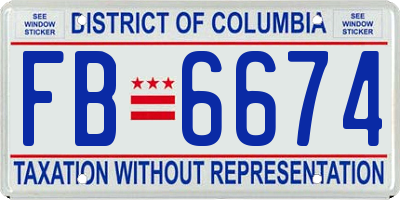 DC license plate FB6674