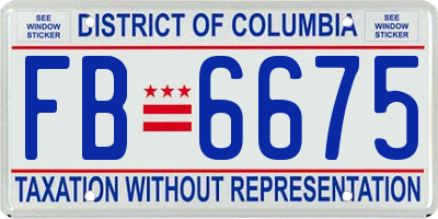 DC license plate FB6675